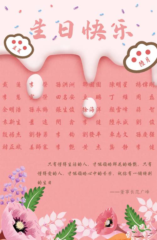 【生日祝?！抗ё?月生日的員工生日快樂！