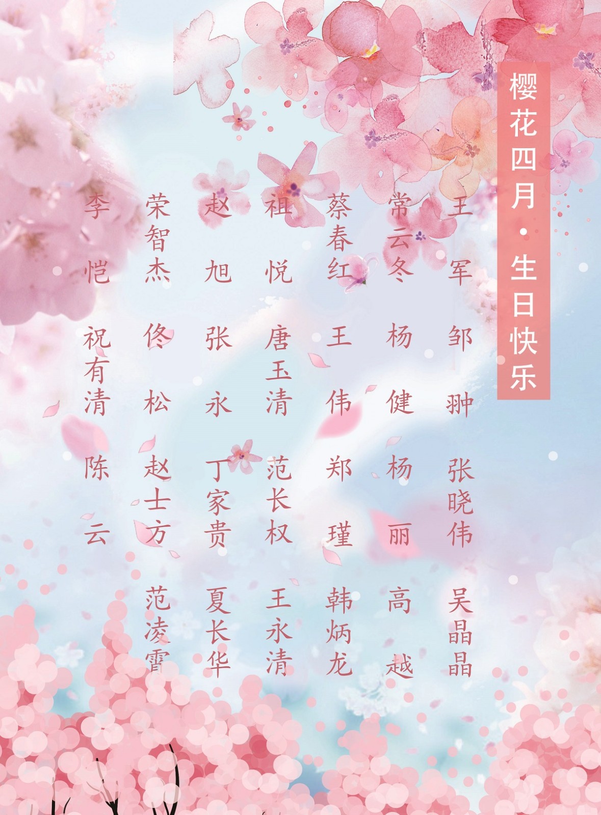 【生日祝?！抗ё?4月生日的員工生日快樂！