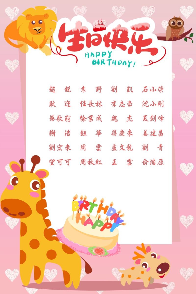 【生日祝?！抗ё?8月生日的員工生日快樂！
